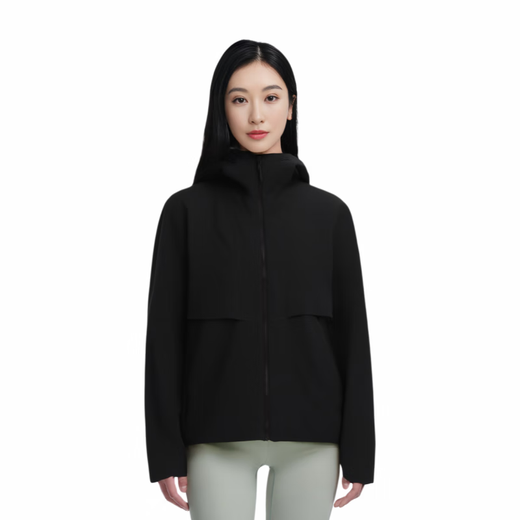 Kailas Sporty Outdoor Simple Solid Color Mountaine de randonnée et de randonnée à l'épreuve du vent mince Velvet confortable Veste à soupe de vent à capuche Black Black Xs