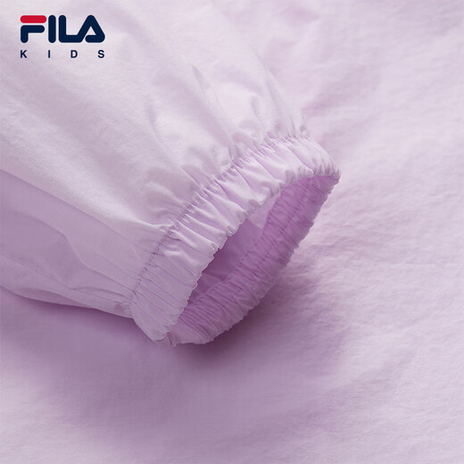 FILA Children's Sun Protection Clothing 2025 Autumn New Loose Hooded Woven Jacket for Girls, Middle and Large Children Cloud Mushroom White-WT 150