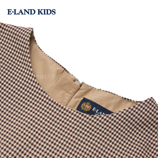 E LAND KIDS children's clothing girls' dress 25 autumn and winter new British college style pattern sleeveless skirt Beige beige/35 160