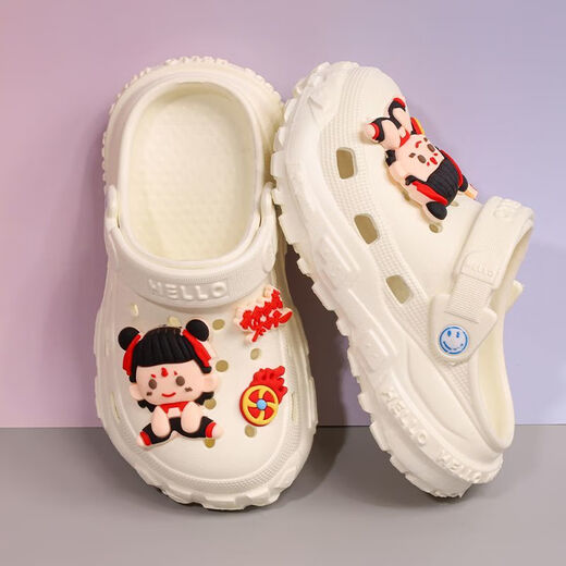 Ye Yu 2025 NUEVA EVA NEZHA Slippers para niños de 3 a 6 años zapatos de agujero de playa de 3-6 años Summer Suminio suave sin deslizamiento Modelo de imagen principal 32 -33
