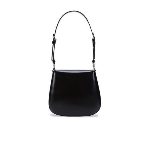 PRADA shoulder bag for women to wear as a handbag, wear as a crossbody, fashionable, versatile, exquisite and portable, curved design, tilted configuration, black, one size fits all