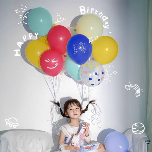 Yuanhui picnic photo matte colored balloons 50 props children's birthday party scene decoration decoration balloons
