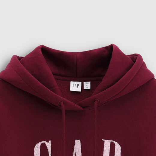 Gap Women's 2025 Autumn New Logo Chain Embroidery Loose Fleece Short Hoodie Sweatshirt 792554