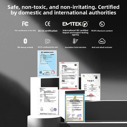 Gong Ling Titanium Cup Pure Titanium Insulated Cup for Men and Women Separating Tea and Water for Tea Cup Insulation and Freshness Preventing Odor Business Gifting Pure Titanium Black - EU Certified Safety Model