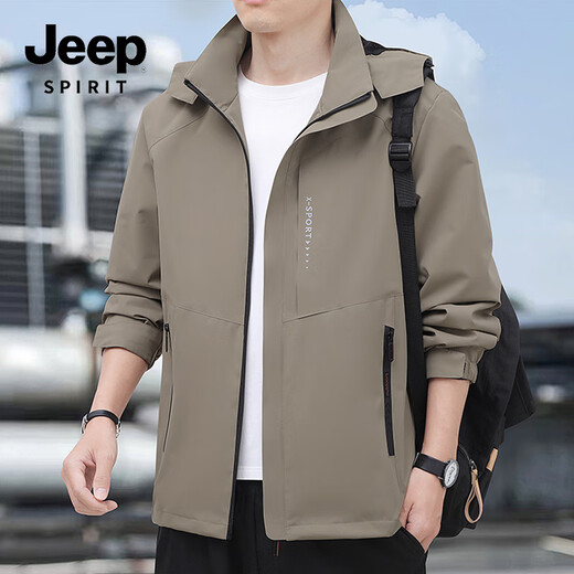JEEP SPIRIT Jacket Men's Casual Light Business Jacket Men's Autumn Versatile Men's Tops 9907 Camel 3XL