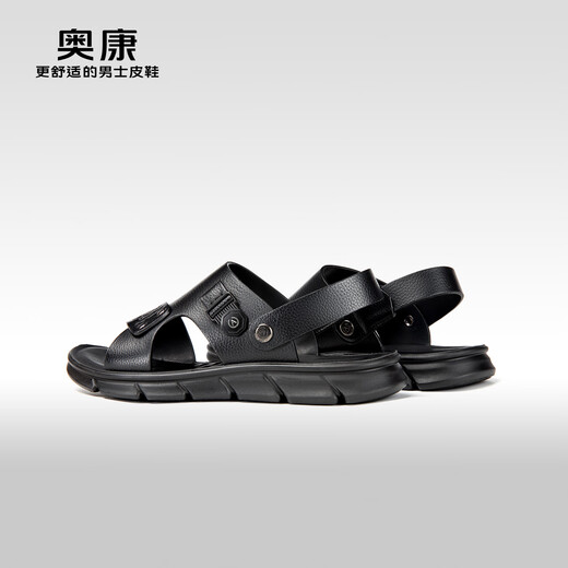 Aocon Sandalias oficiales Hombres de cuero genuino cómodos zapatos de playa de moda