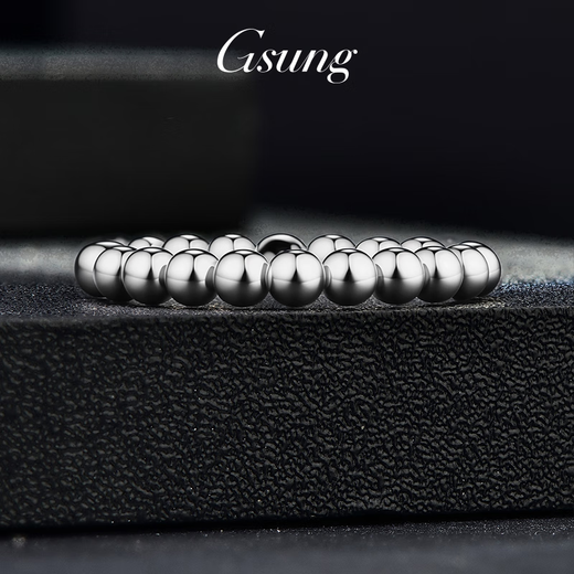 GsunG platinum PT950 bead ring is a perfect and smooth women's exquisite and versatile pure platinum ring. It can be customized. Priced by the gram. Contact before bidding.