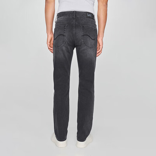 Lee25 spring and summer new product 723 slim mid-waist straight and thin black gray men's jeans cool pants black gray 32