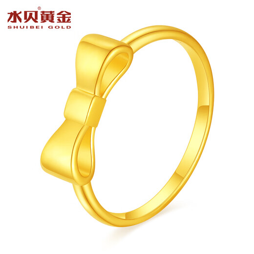Water shell gold pure gold 999 bow ring type B birthday gift girlfriend confession gift bow ring 14 circles (B type) gold weight 0.5 + more refunds or less compensation