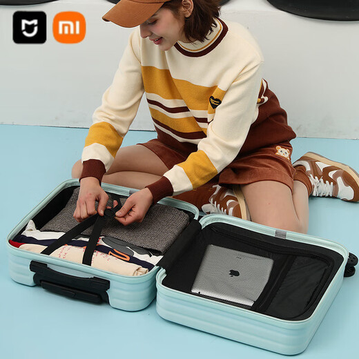 Xiaomi (MI) Маленький чемодан легкий корпус посадки для мужчин и женщин 18-дюймовый чехол для студентов для студентов проездной случай за Zipper Case для кожаной коробки [688 многофункциональная модель] классическая черная 20-дюймовая