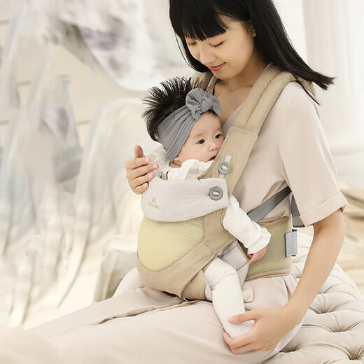 Bemobo婴儿背带前抱式前后两用宝宝腰凳新生儿四季通用抱娃神器 灰蓝色(防勒腿款)