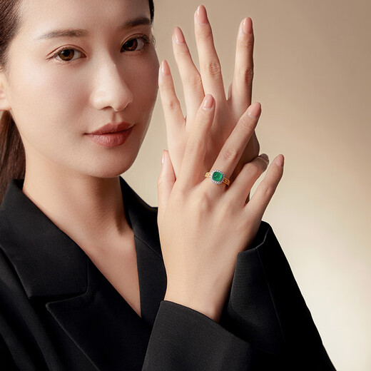 HEEKAIYI Emerald Gemstone Ring for Women 18K Diamond Ring Luxury Chinese Valentine's Day Birthday Gift for Wife and Girlfriend <Lifetime Warranty> 1.91ct/Vivid Green/Slight Oil/GUI