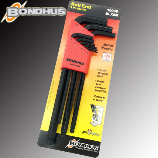 Bondhus US Metric Imperial Ball Head Sechseck -Schraubenschlüssel 10946109921099910937 Flat Head 12137