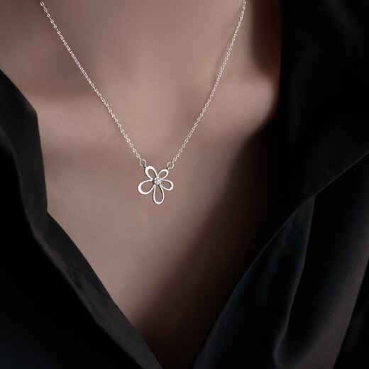 Laomiao 925 Sterling Silber Blumen Halskette für Frauen 2025 Neues Schlüsselbeutel Kette Leicht Luxus Nische Design Sinn Halskette Sommerblumenkette