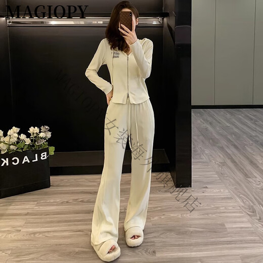 Magiopy International Luxury High-end Brand 2025 Spring Salt Style Casual Sport Set Women's Fashionsable Age Creming Bupet Blue S (100Jin [Jin равно 0,5 кг])