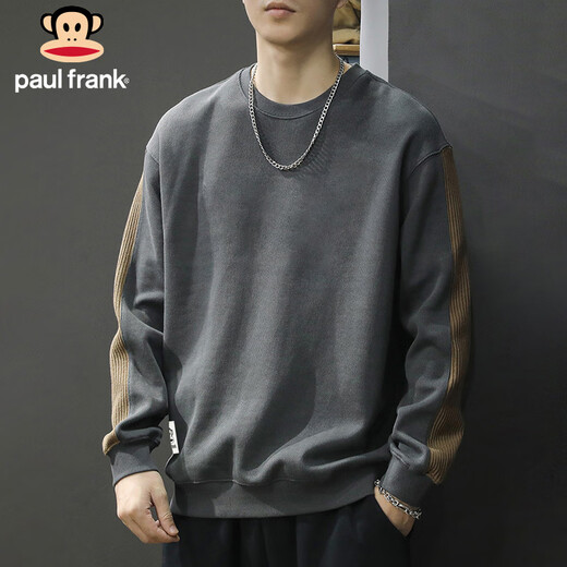 
Big Mouth Monkey (Paul Frank) sweatshirt men's spring and autumn American long-sleeved T-shirt men's trendy jacket men's top bottom shirt dark gray XL