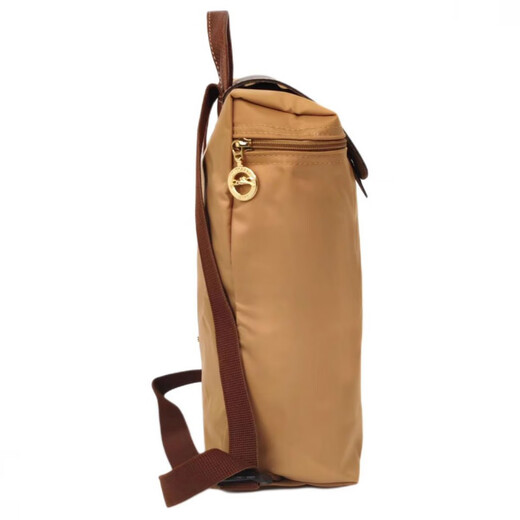 珑骧（longchamp）LePliageORIGINAL金色配饰再生帆布双肩包中号女款沙色 基础装(包)