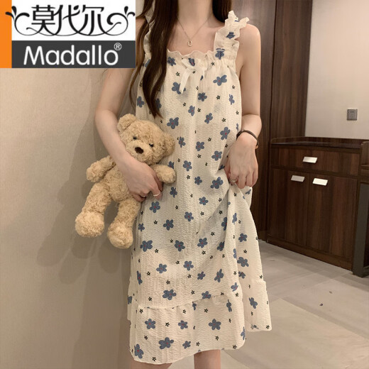 莫代尔2025带胸垫睡衣网红风夏季吊带睡裙女款甜美日系无袖小个子家居服 687 桃子兔 带可拆胸垫 M 160