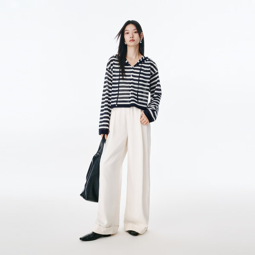Peacebird [same style in the mall] Women's clothing 2025 summer new anti-wrinkle line cardigan A3EDF2629 Blue S 155