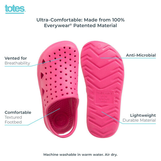 Totes Kids Everywear Splash and Play Crocs Paisley Purple - Breathable Back 7-8 Little Kid