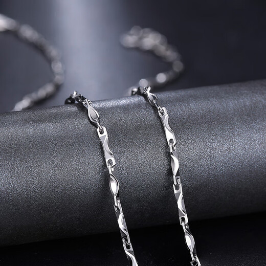 Mingzuan International Platinum Ingot Chain Women's Necklace PT950 Clavicle Chain Classic Versatile Temperament Necklace as a Birthday Gift for Your Girlfriend Platinum Ingot Chain Approximately 3.75 grams