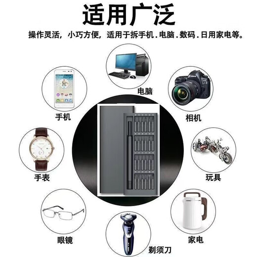 Car supplies 24-in-1 small screwdriver set for disassembling mobile phones, tablets, glasses, repair tools, precision special-shaped 24-in-1 black