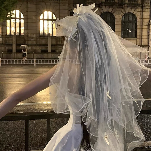 LAN SHU WHITE BRIDE Завеса регистрация головной убор предложение головного убора.