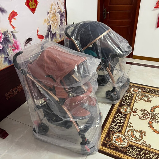 孙凡雅婴儿车防尘罩宝宝推车防潮儿童推车保护套透明塑料遮灰收纳袋防水 1个标准装第二件9 折 250*150cm双胞胎推车特大号 0套