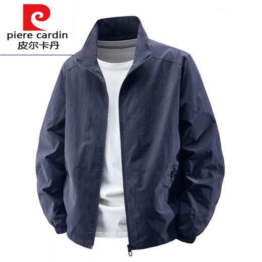 Pierre cardin 2025 new spring and autumn stand-up collar jacket for men thin jacket for men casual spring and autumn waterproof thin style knitted 9928 hooded-khaki M