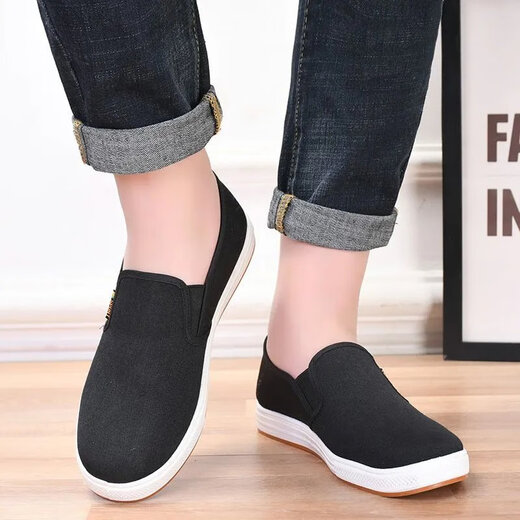 Changxiang Huili [9893 people collect] New authentic old Beijing cloth shoes for men with one-foot wear-resistant non-slip lazy shoes Spring and autumn high-frequency craftsmanship-black 39