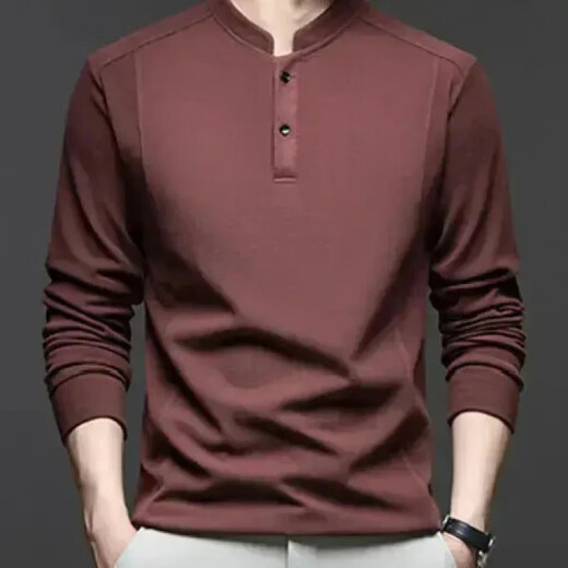 Fashionable and luxurious autumn and winter double-sided German velvet bottoming shirt men's Henry collar trendy versatile stand-up collar sweatshirt blue one size XL 130-145Jin Jin equals 0.5 kg