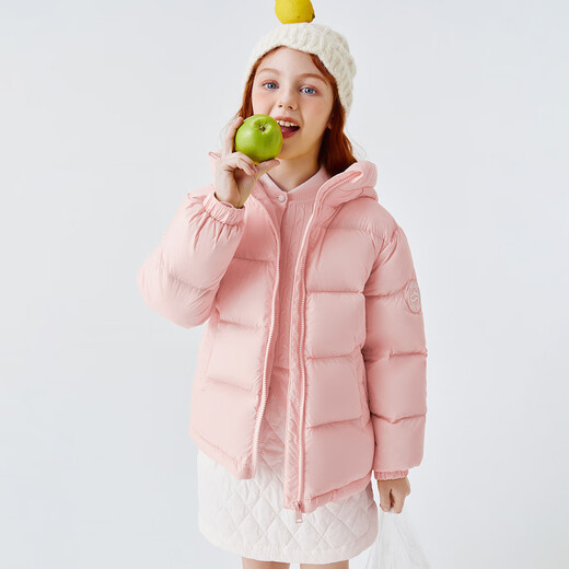 Flying in the Snow Children's Down Jacket 2025 New Girls Simple Bread Jacket Boys Thickened Western Style Warm Winter Down Jacket Pink 130