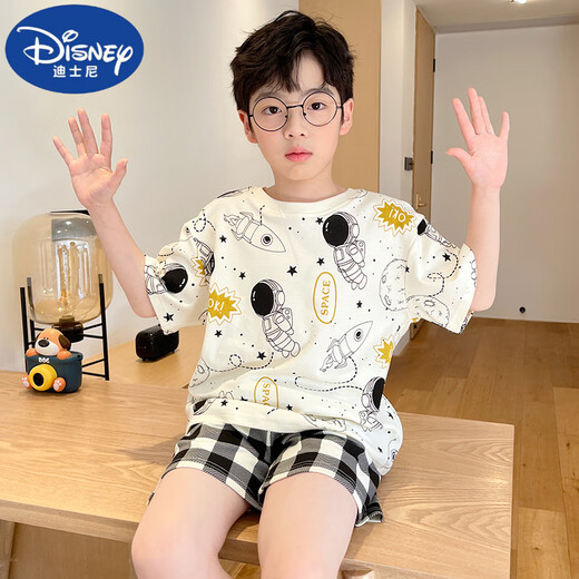 迪士尼（Disney）男童睡衣儿童夏季薄款纯棉短袖套装中大童12岁男孩洋气夏天家居服 693【棉】 110 8码 建议90-100厘米  体重25