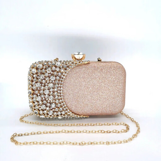 Yingtang celebrity diamond bag banquet dress clutch bag dinner bag wedding bridesmaid handbag gold moon shape