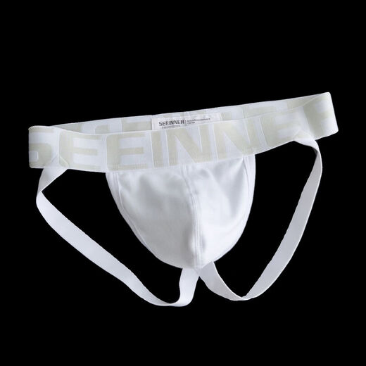 
2 pairs of thong men's double thong underwear pure white boys U convex bag sexy back shorts 612 black + white M90-110Jin [Jin equals 0.5 kg]