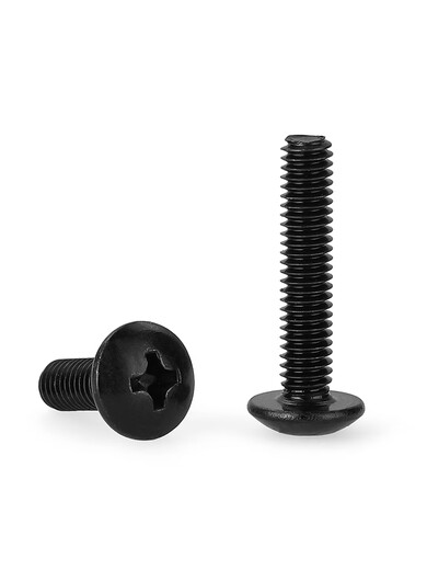 Black large flat head Phillips screw TM umbrella head semi-circular head screw Muru head flat head machine wire M3M4M5M6 M4*12200 pieces