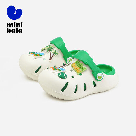 Minibala children's slippers for summer outerwear 2025 new boys and girls slippers for small and medium-sized children, white and red tones