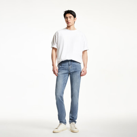 杰克·琼斯（JACK&JONES）男装修身牛仔裤男弹性品牌男裤休闲高档潮流四季款宽松直筒裤子 135中蓝牛仔 修身 31 175 W31/L30