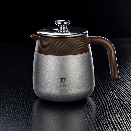 Rongshantang stainless steel teapot teapot covered with titanium liner stewed teapot insulation kettle household stuffy teapot hot water kettle stewed teapot teapot teapot stainless steel coated titanium inner bladder stewed teapot ice crystal 0.7L