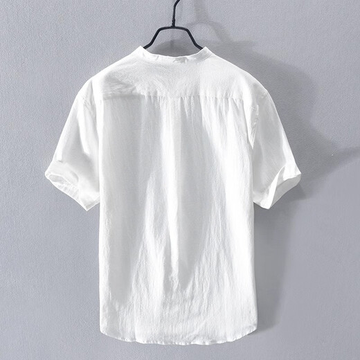 Рубашка Romon Men's Summer Line Linen Lose Wernatile Foot Cotton Linen Linen Lensen Laterleaded For Tope For Top Top White xl