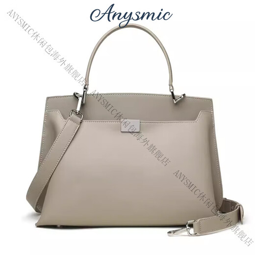 ANYSMIC包包女包奢侈品牌手提包女大容量2025新款时尚真皮单肩斜挎包女 卡其色