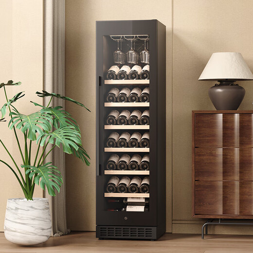 Bai Kailun wine cabinet, first-class energy efficiency, constant temperature and moisturizing wine cabinet, zero embedded compressor, home wine storage, sake beer display refrigerator, fruit beverage refrigerator bar, upgraded smart anti-fog door丨dual temperature丨red wine ice bar丨188L air-cooled and frost-free