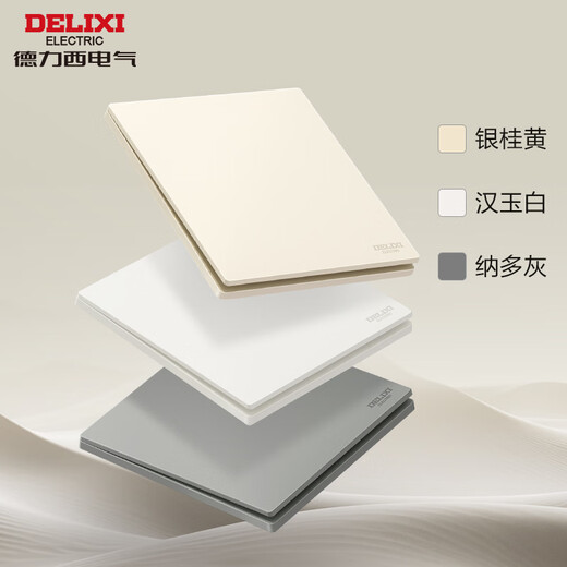 Delixi Switch Socket CD295 Ultra-dünner Matt Matt Large Panel 86 Typ versteckte silberne Zimt gelb Fünf-Loch 10A