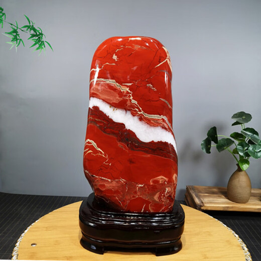Moyun Authentic Strange Stone Natural Stone Raw Stone South African Red Jasper Poulet Blood Ornemental Jade Salon Decoration Chine