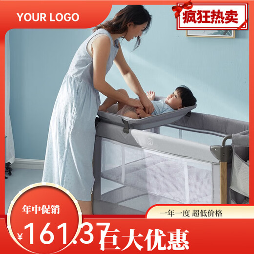 Cool Douding Crib Special Diaper Table Massage Care Table Coat Change Diaper Table Moonlight Gray