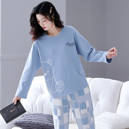 
Urban Beauty Official Website Pajamas for Women in Spring Winter Pure Cotton Long Sleeve Trousers Home Furnishing Clothing 2025 New Casual Women's Set XB9922-Women's Model M_Code [80-100Jin [Jin equals 0.5 kg]]