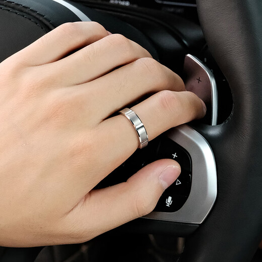 MZMZ platinum ring men's pt950 platinum ring tail ring simple couple ring Valentine's Day birthday gift for girlfriend when/next day delivery - light luxury sugar cube ring men's note ring number 6-35