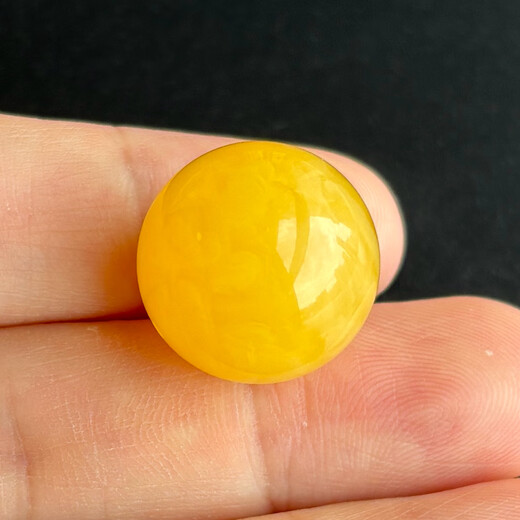 Yuzhi 1 item 1 certificate 1 shot natural raw ore Russian material unoptimized beeswax amber round beads single bead with beads 18.9mm