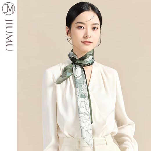 Jiumu (Jiumu) Seidenschal für Frauen Mulberry Seide Long Seidenschal Gaze Schal für ältere Mutter Mutter Geburtstag Geschenkbox