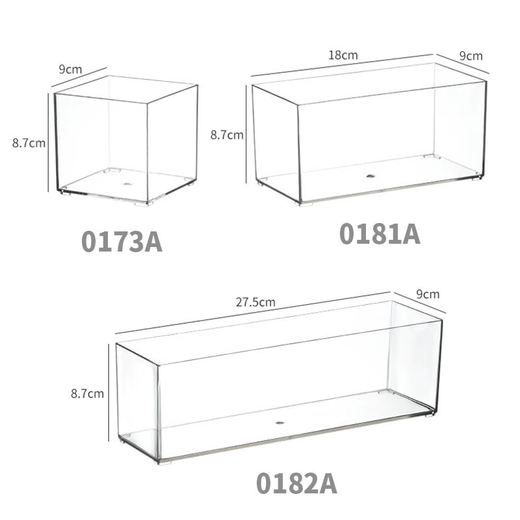 Boîte de rangement Yonghuan Desktop Drawer de cuisine partition intégrée transparente en acrylique étroit Strip Cosmetics Station rectangulaire 4877 côté U Panier transparent Longueur moyenne 1 pt élevé transparent